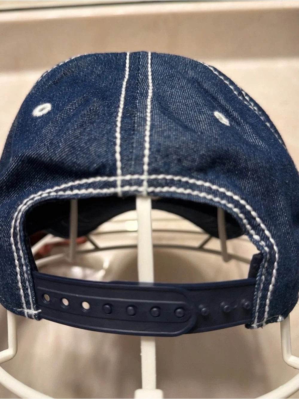 True Religion Denim Baseball Cap - Blue with Red Patch